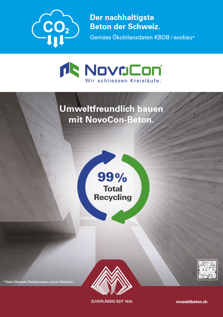 Recyclingbeton NovoCon CO2 Speicherung, Ökobilanz, Infos