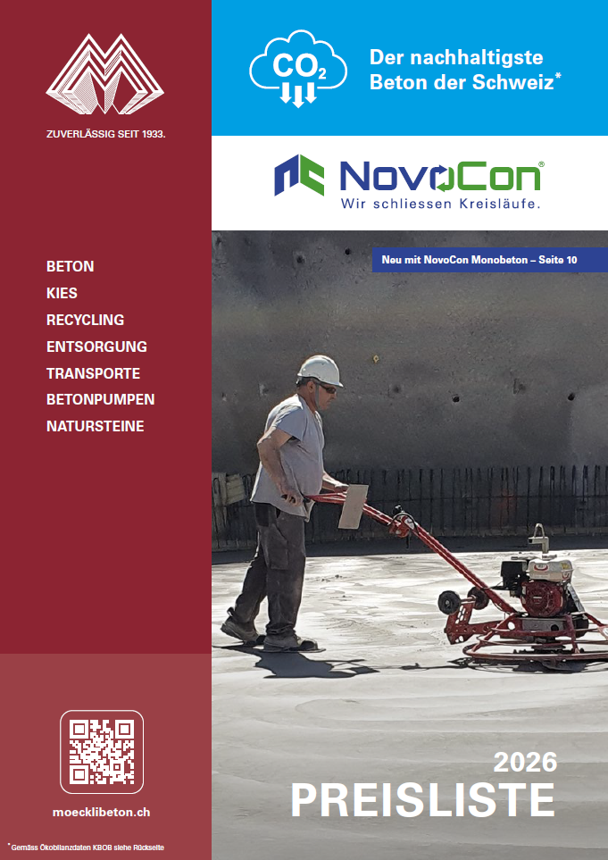 Möcklibeton Recyclingbeton NovoCon Preisliste 2026